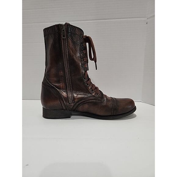 Steve Madden Leather Women's Size 8 Troopa Brown Combat Boots - Picture 11 of 16